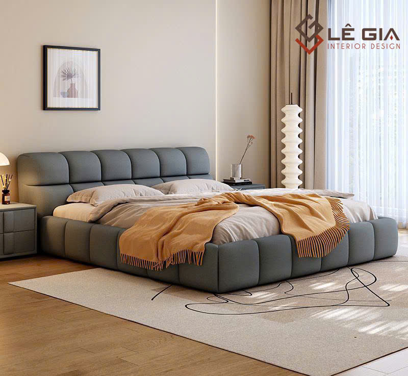 Giường gỗ MDF phẳng, thang sắt Manila 1,6m